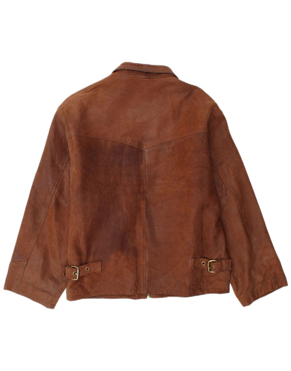 Giacca in pelle da uomo Harvest UK 40 grande in pelle marrone