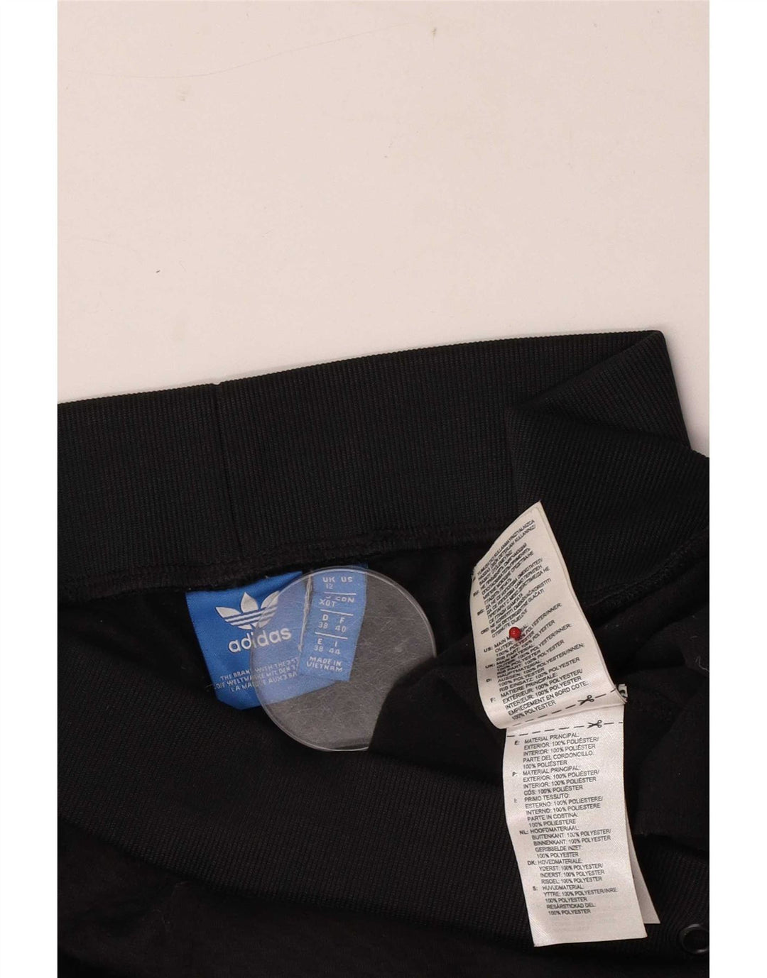 Pantaloni da tuta con grafica Adidas da donna UK 12 Medium Nero Poliestere