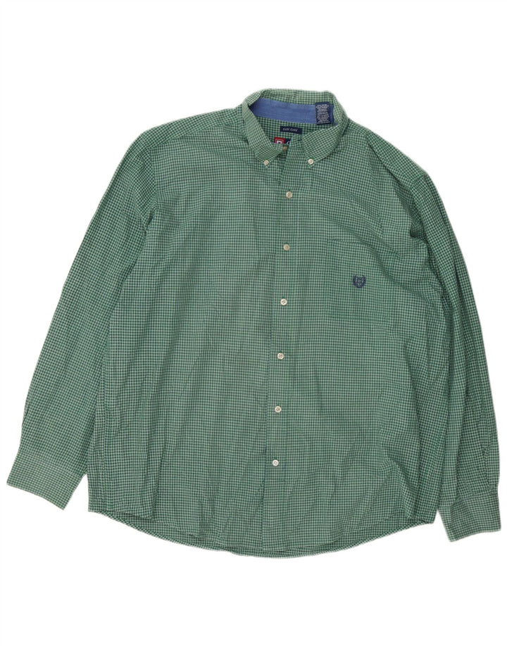 Camicia Chaps da uomo Easy Care XL in cotone a quadri verdi