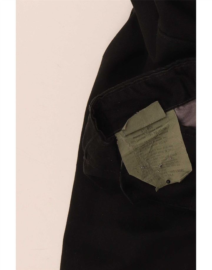 Pantaloni cargo regolari da donna vintage piccoli W28 L30 in cotone nero