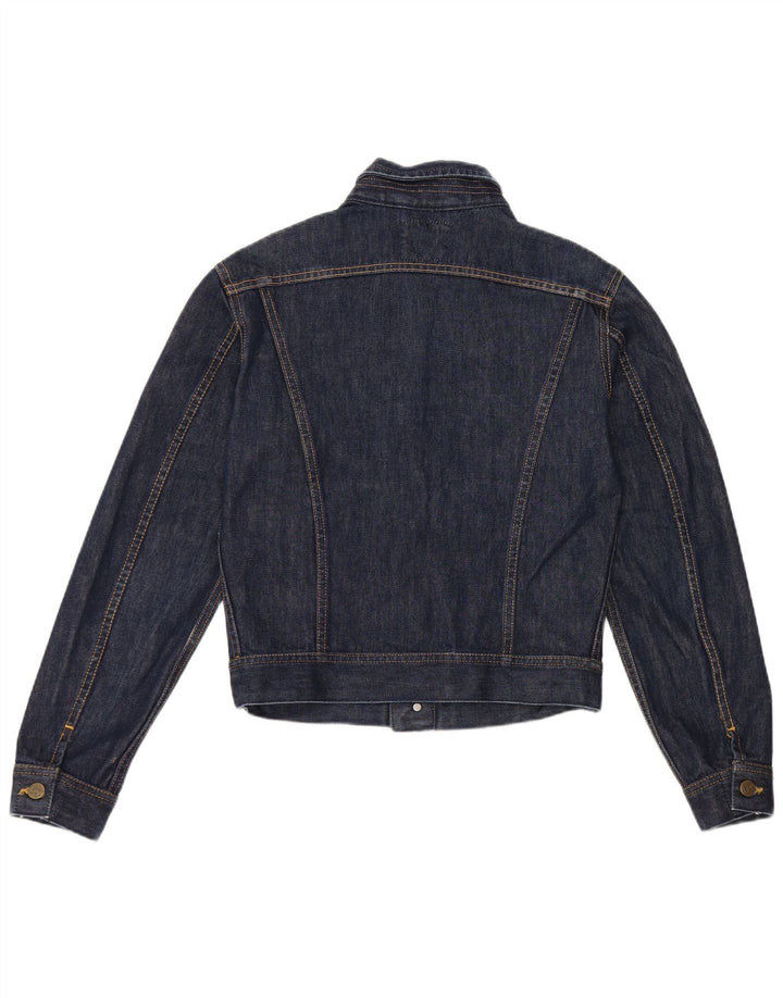 Giacca in denim corta da donna Lee UK 12 cotone blu navy medio