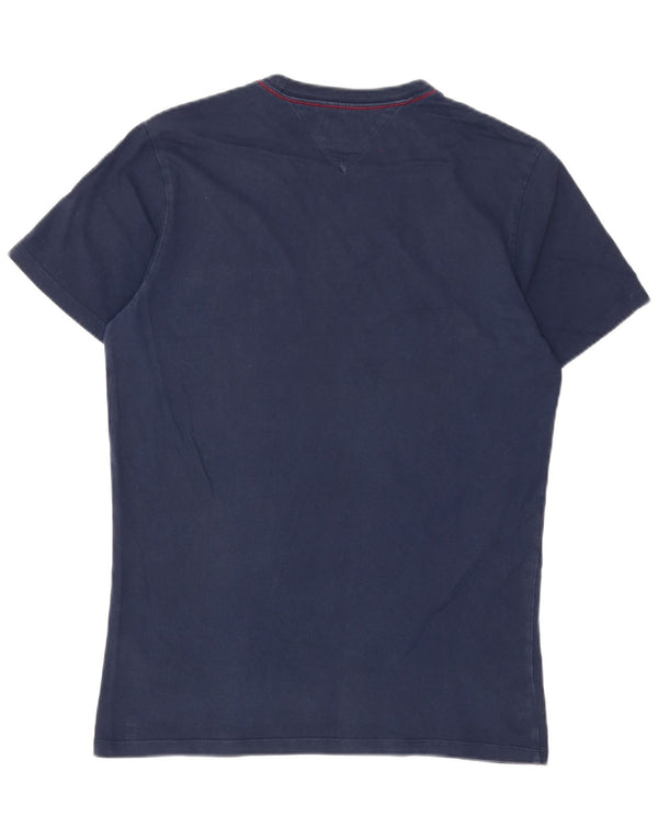 T-shirt da uomo Tommy Hilfiger Top in cotone color block medio blu navy