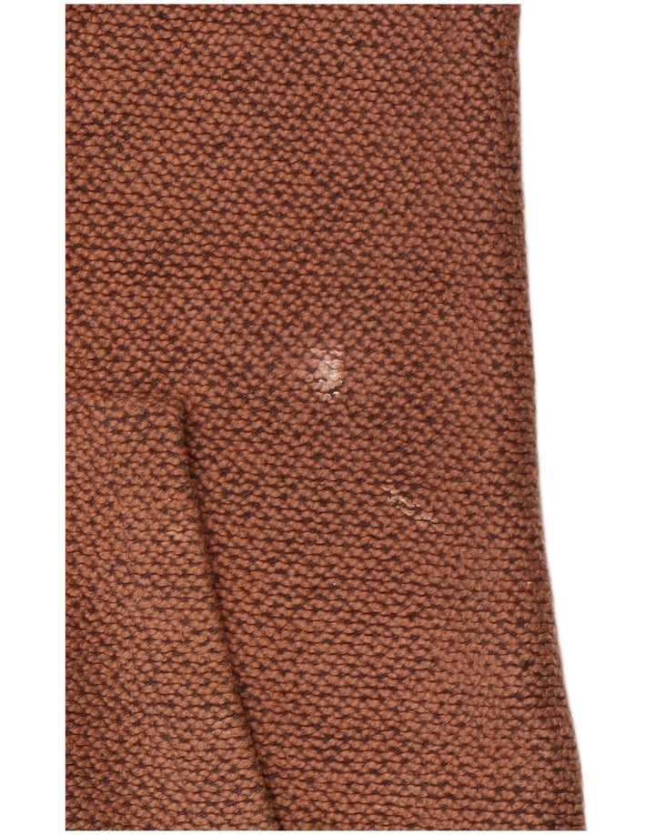 WEIRD FISH Maglione con cappuccio e zip da uomo grande in cotone marrone