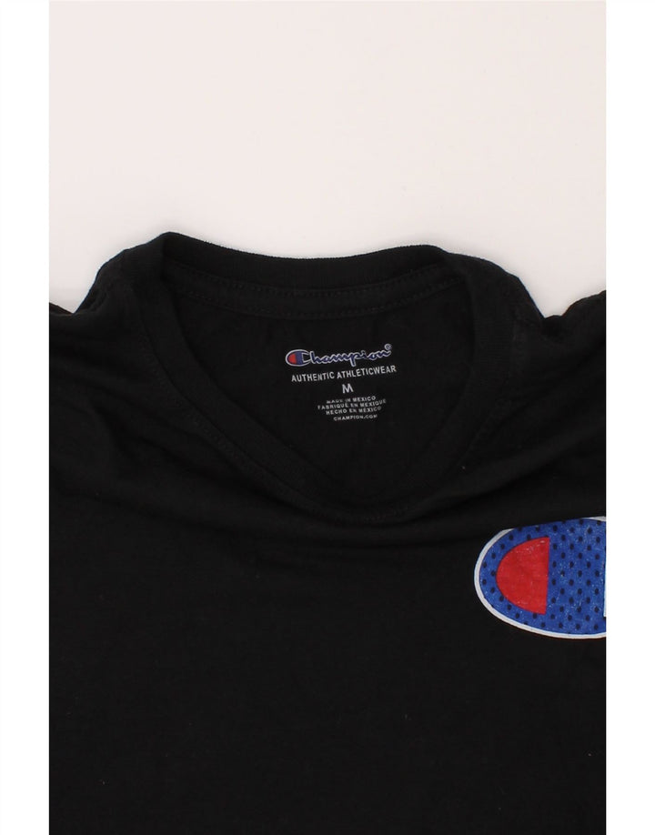 CHAMPION Boys Graphic T-Shirt Top 9-10 Years Medium Black Cotton Vintage Champion and Second-Hand Champion from Messina Hembry 