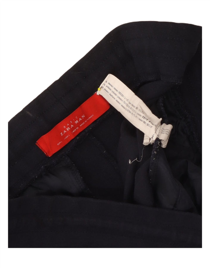 Pantaloni da tuta da uomo Zara Joggers grandi in viscosa blu navy