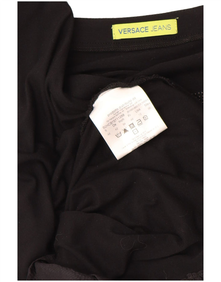 Abito tunica a pipistrello da donna Versace IT 48 XL viscosa nera