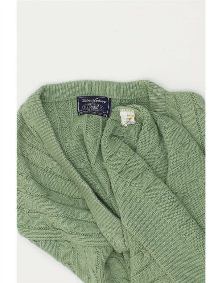 UNIFORM Maglione da uomo con scollo a V grande acrilico verde