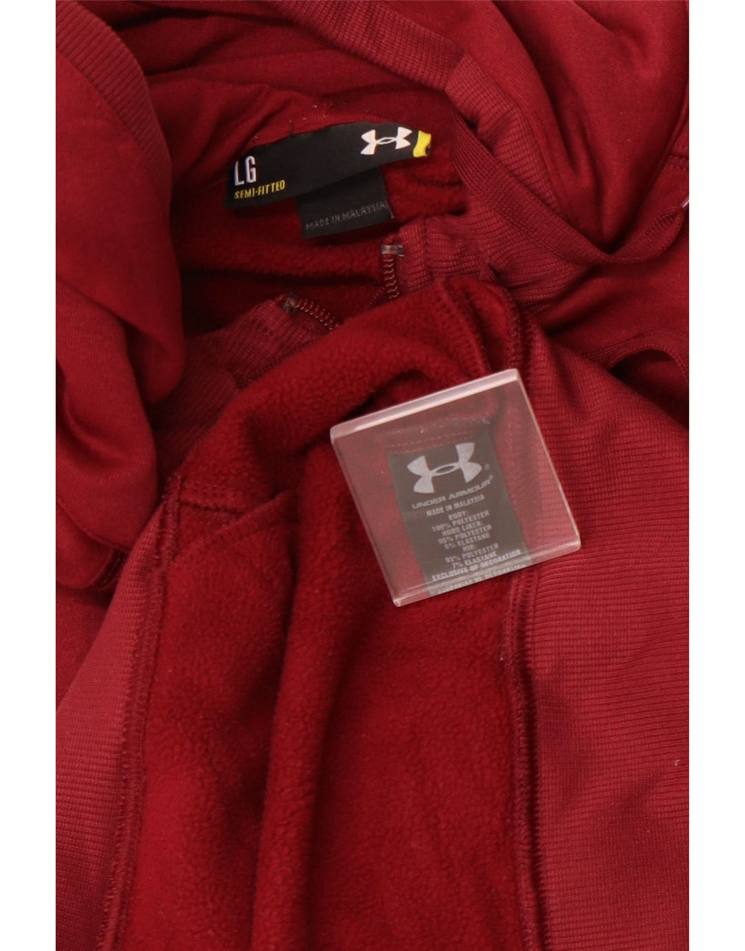 Felpa con cappuccio e zip da donna UNDER ARMOUR UK 16 Large Bordeaux Poliestere