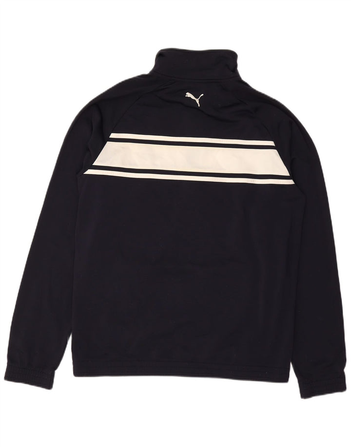 PUMA Mens Tracksuit Top Jacket Medium Navy Blue Colourblock Polyester
