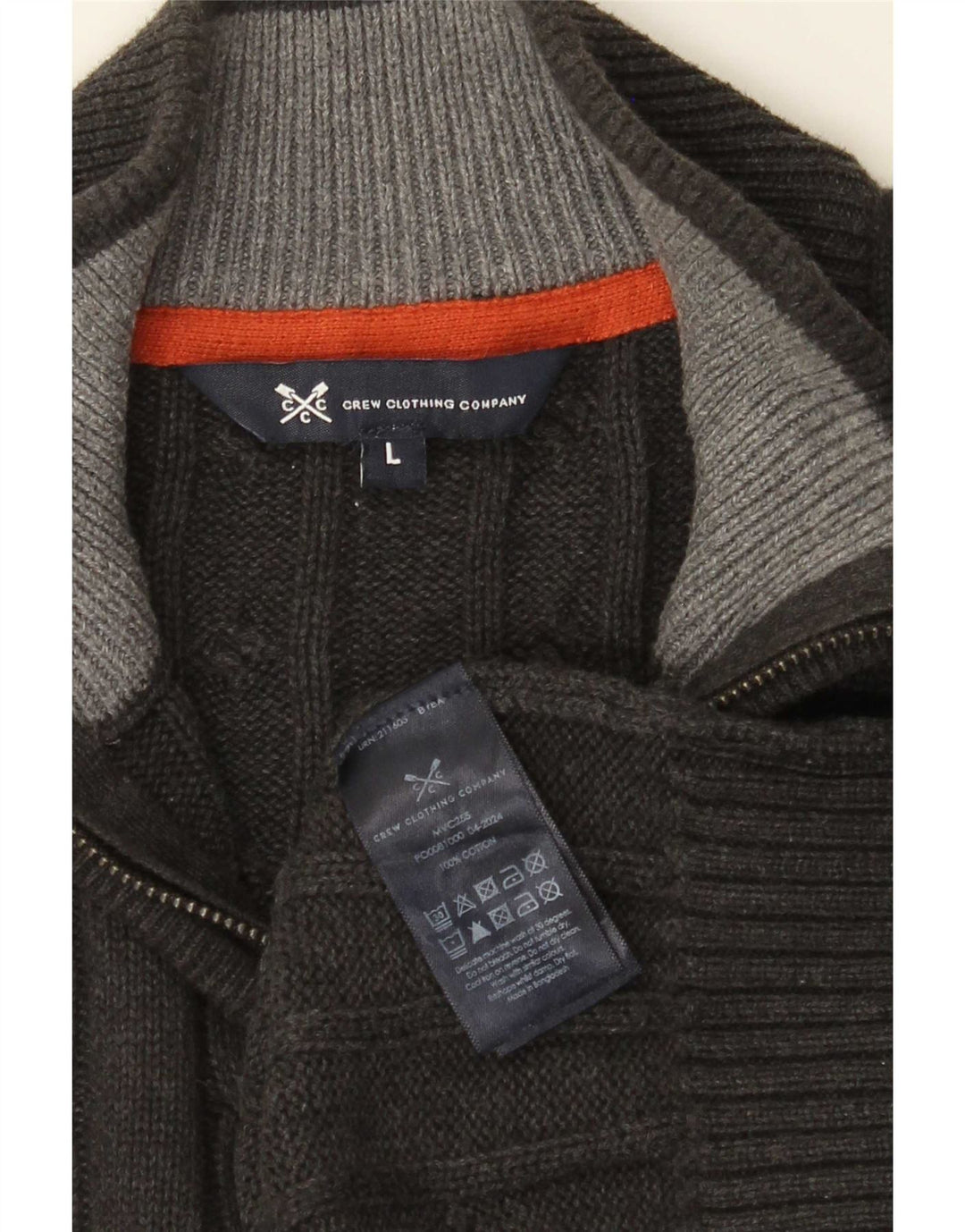 J. Crew Maglione da uomo con zip e collo grande in cotone grigio