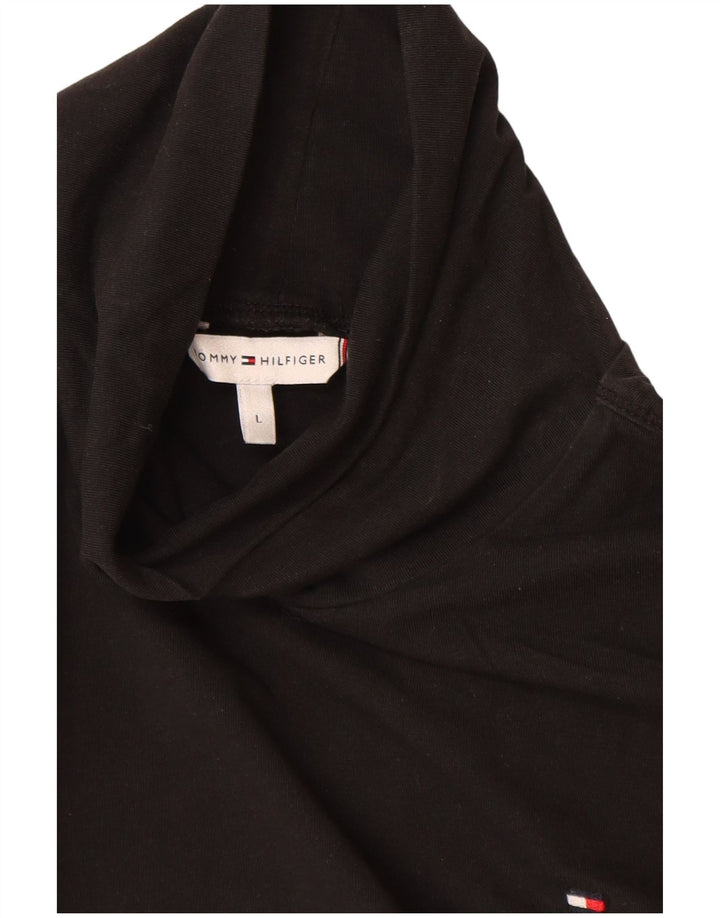 TOMMY HILFIGER Top da donna a maniche lunghe UK 14 Large Nero