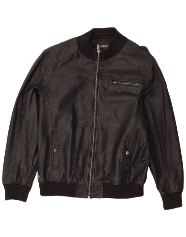 Giubbotto bomber da uomo identico in ecopelle Motorstyle UK 42 XL poliestere nero