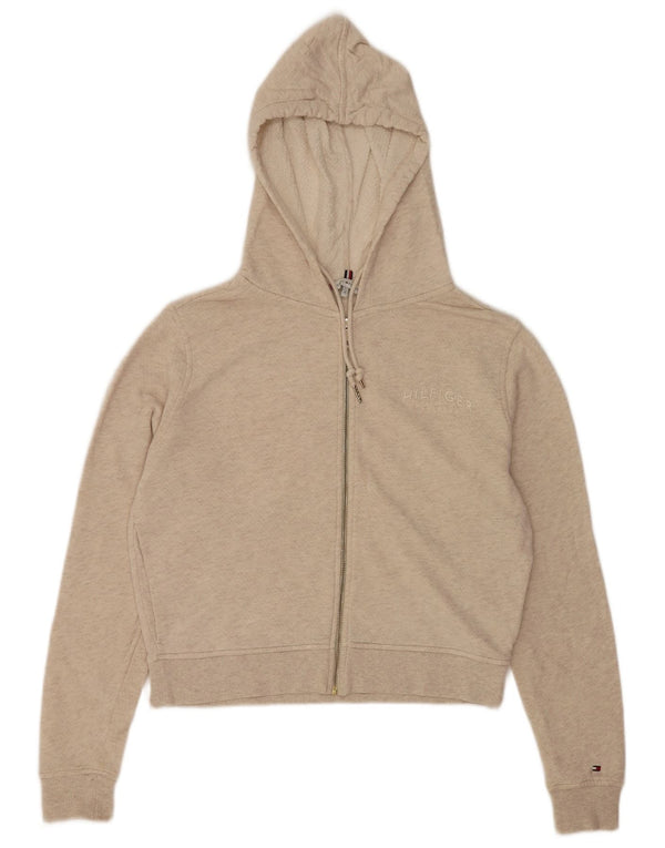Maglione con cappuccio e zip oversize da donna Tommy Hilfiger UK 10 piccolo cotone beige