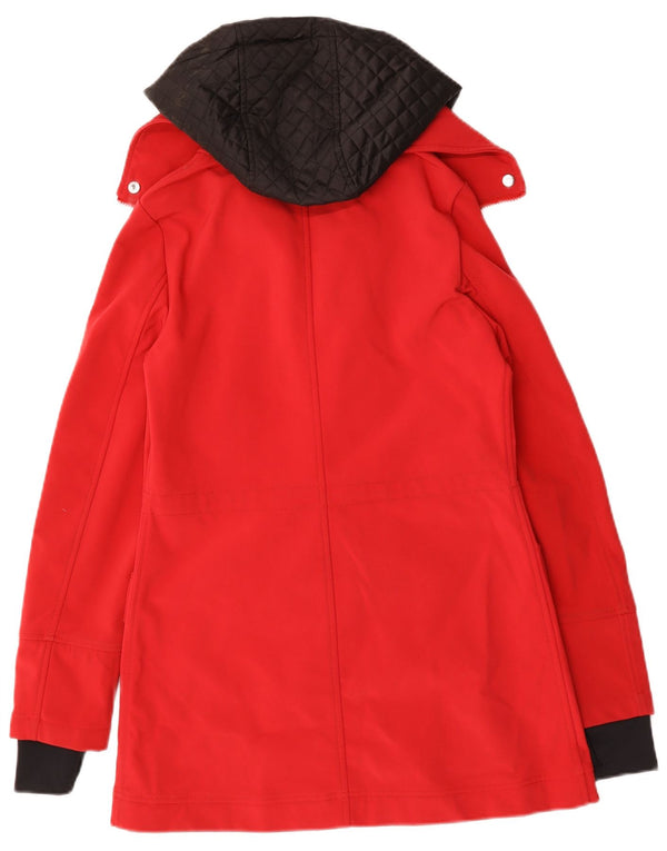Giacca antipioggia da donna con cappuccio Nautica UK 6 XS poliestere rosso a blocchi di colore