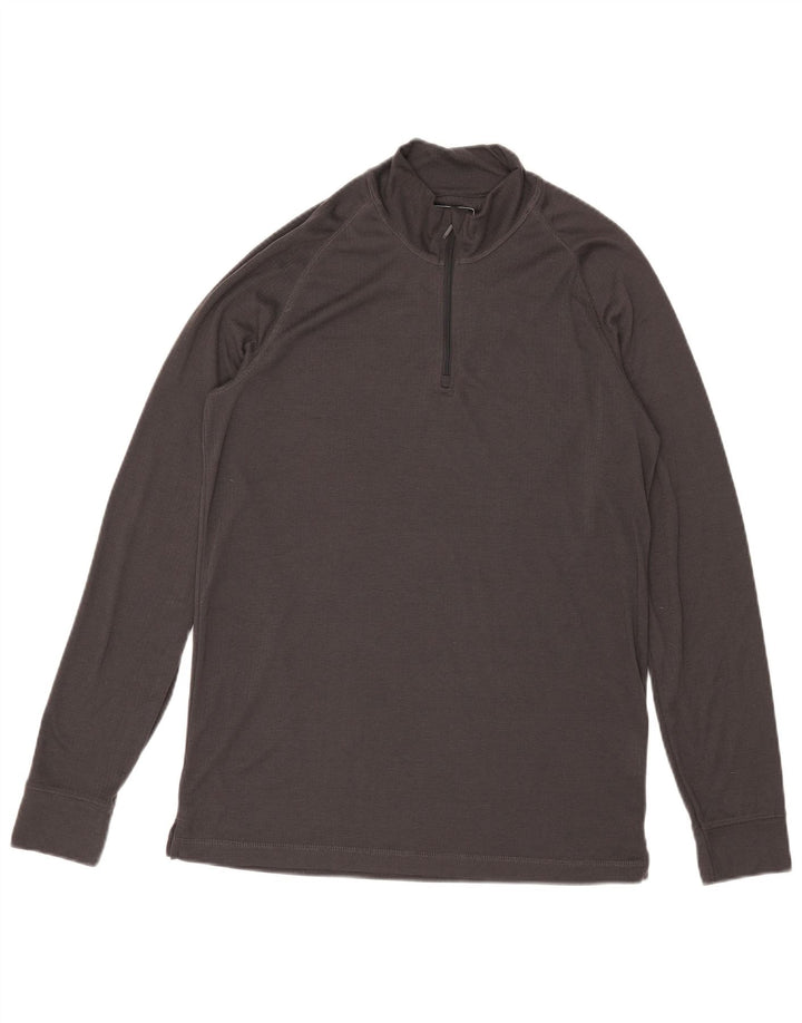 Mountain Warehouse Top da tuta pullover con zip e collo grande grigio