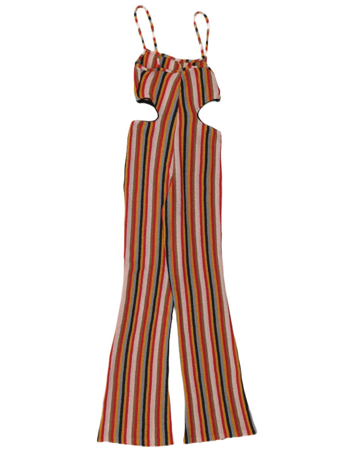 Tuta senza maniche ritagliata da donna Zara UK 8 piccola a righe multicolore