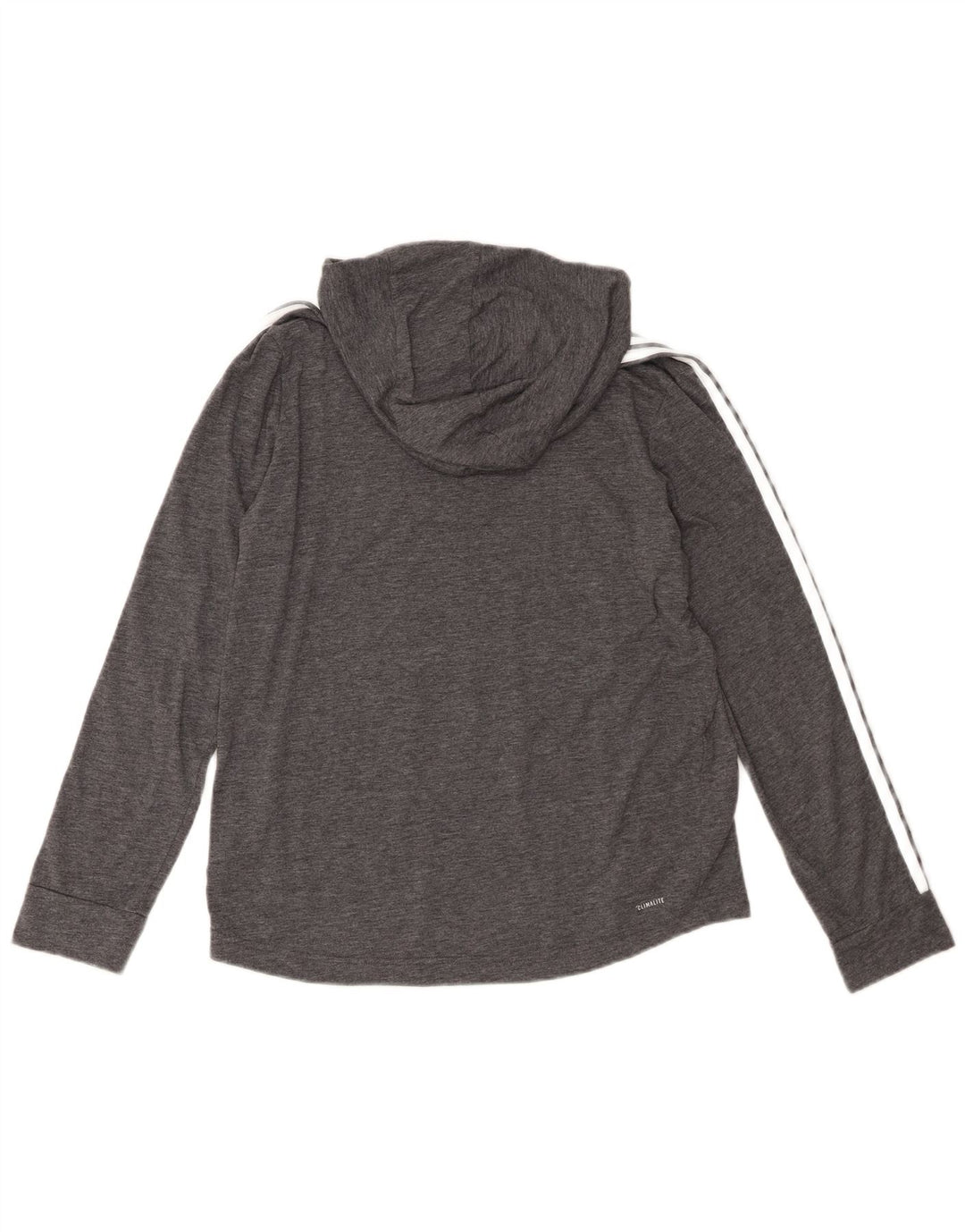 Maglia a maniche lunghe con cappuccio Adidas Climalite da donna UK 12/14 Grigio medio