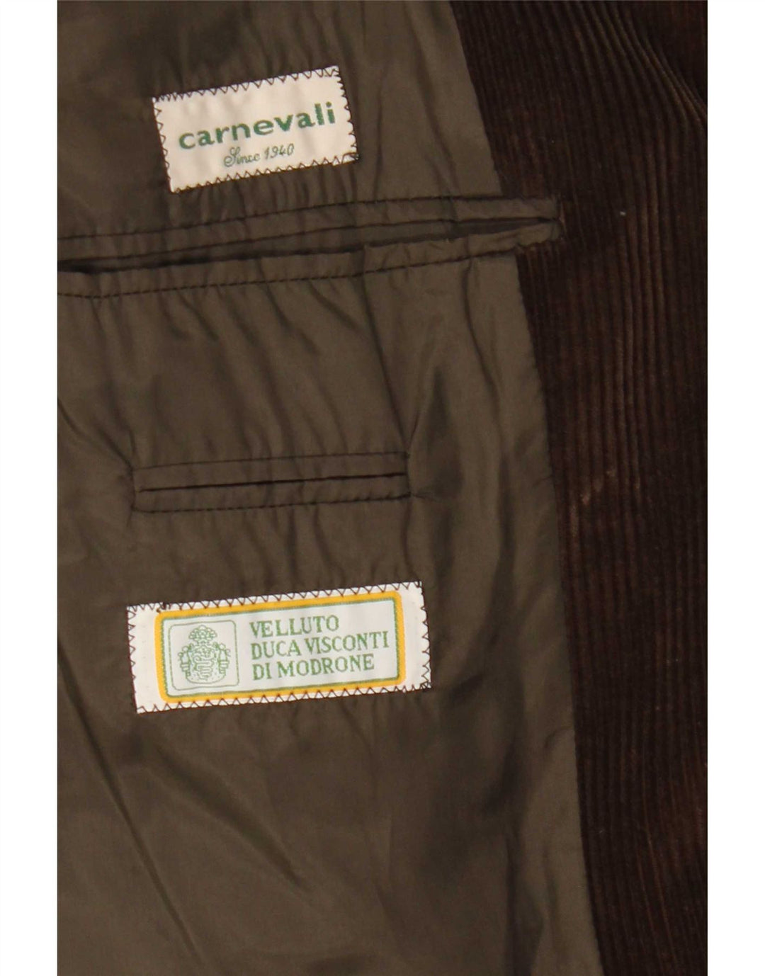 Giacca blazer da uomo a 3 bottoni Velluto Duca Visconti IT 48 Marrone medio