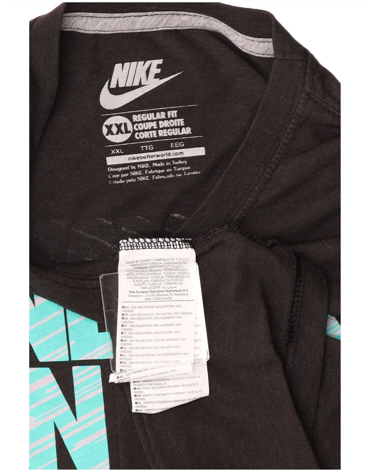 T-shirt grafica Nike da uomo con vestibilità regolare, 2XL, poliestere nero
