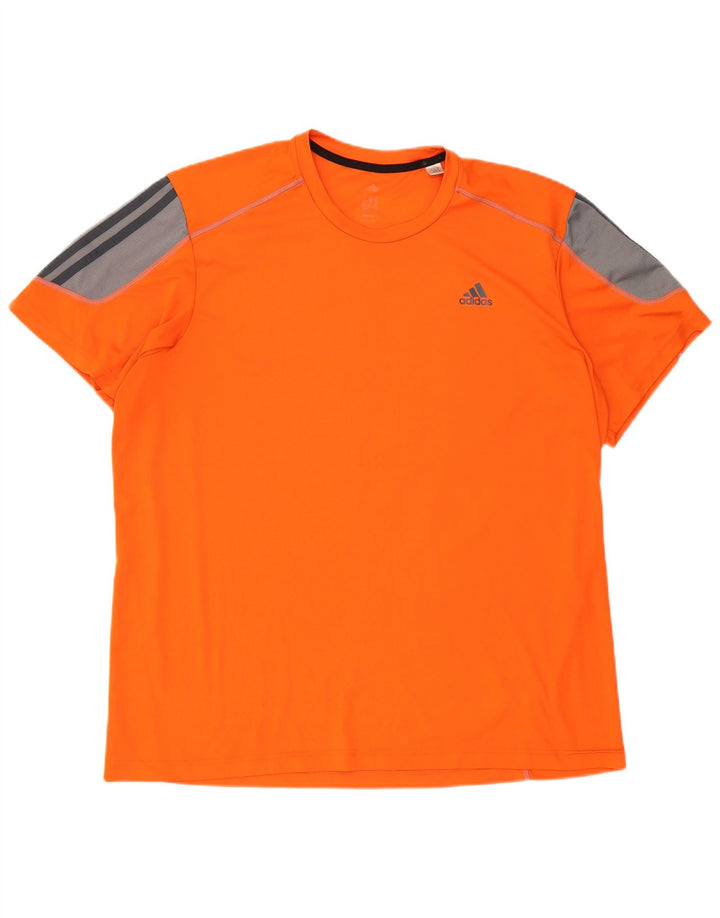 T-shirt ADIDAS da uomo Climalite Top 2XL Poliestere color block arancione