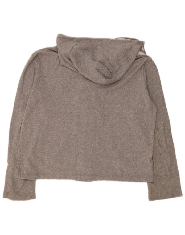 Maglione con cappuccio e zip da donna Dkny UK 16 grande cotone grigio