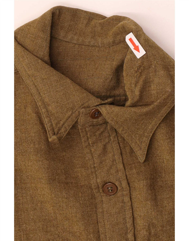 Camicia vintage in flanella da uomo verde medio Classic
