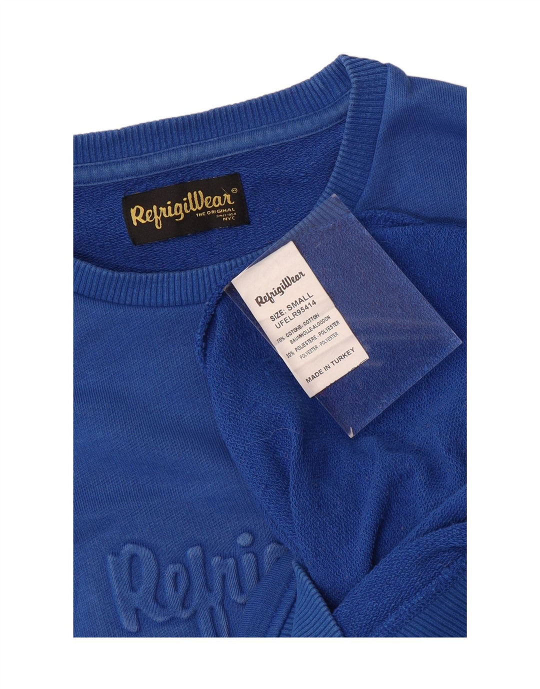 Refrigiwear Felpa grafica da uomo Maglione piccolo cotone blu