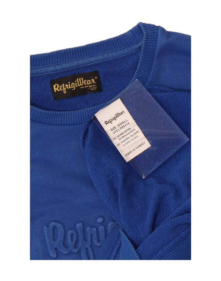 Refrigiwear Felpa grafica da uomo Maglione piccolo cotone blu