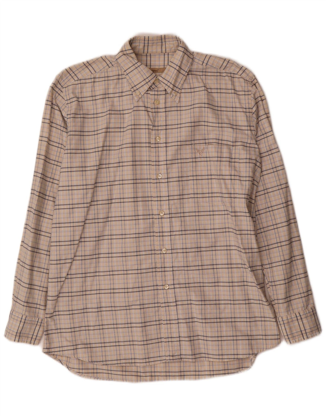 Camicia da uomo in flanella Avirex, cotone a quadri beige medio