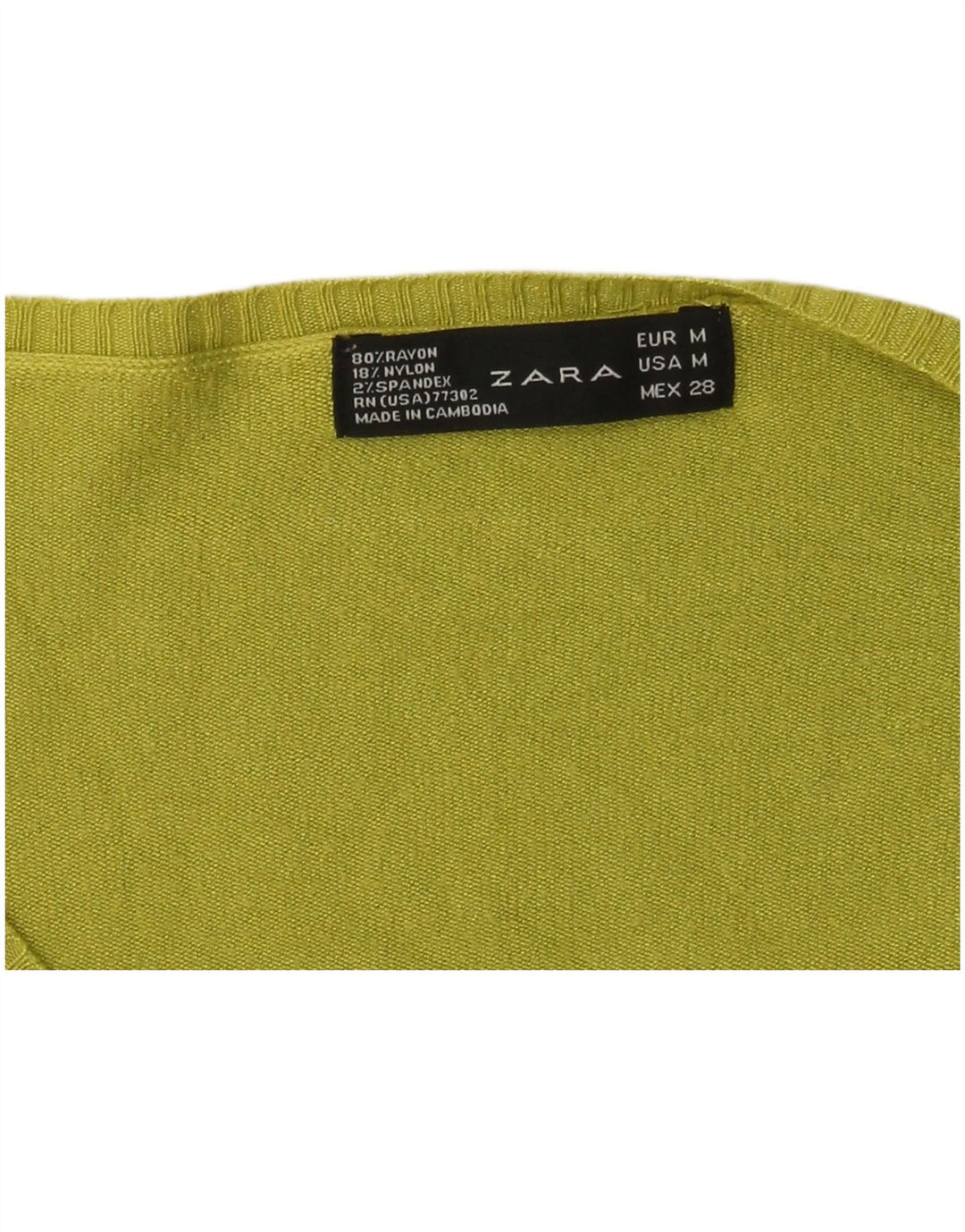 Maglione Zara da donna con scollo a V UK 12 Rayon verde medio