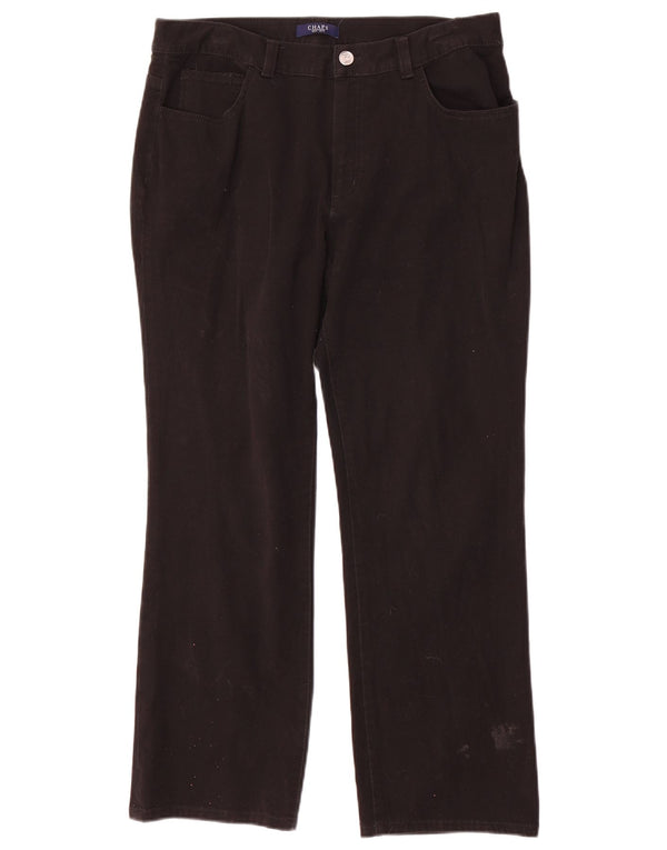 Pantaloni casual dritti da donna Chaps US 12 Large W32 L28 Cotone nero