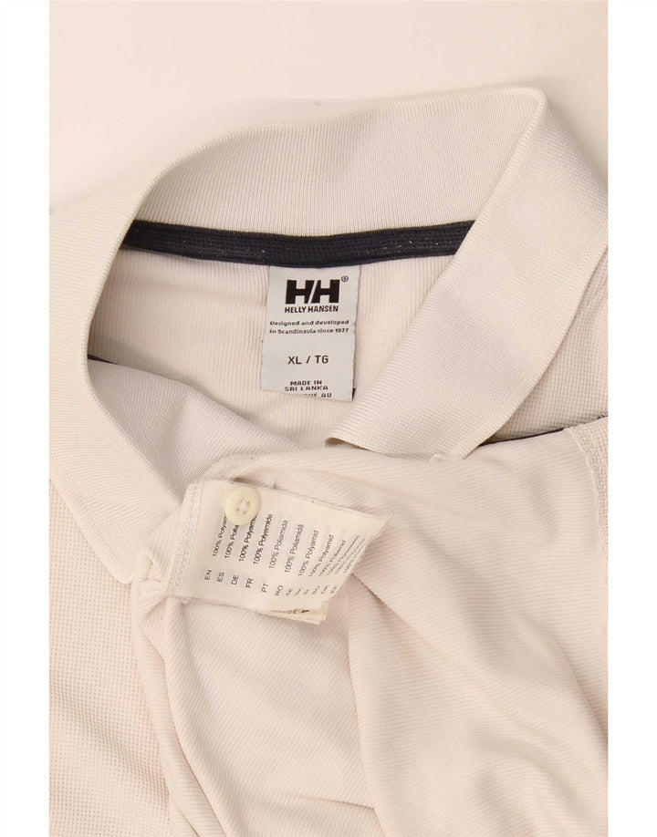 Polo da uomo Helly Hansen XL in poliestere bianco sporco