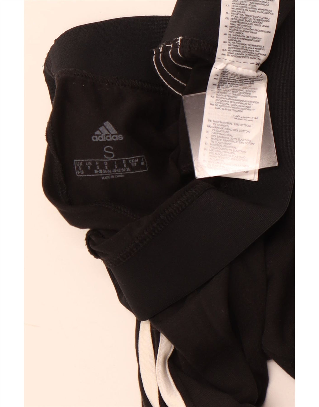 Leggings da donna ADIDAS UK 8/10 piccolo cotone nero