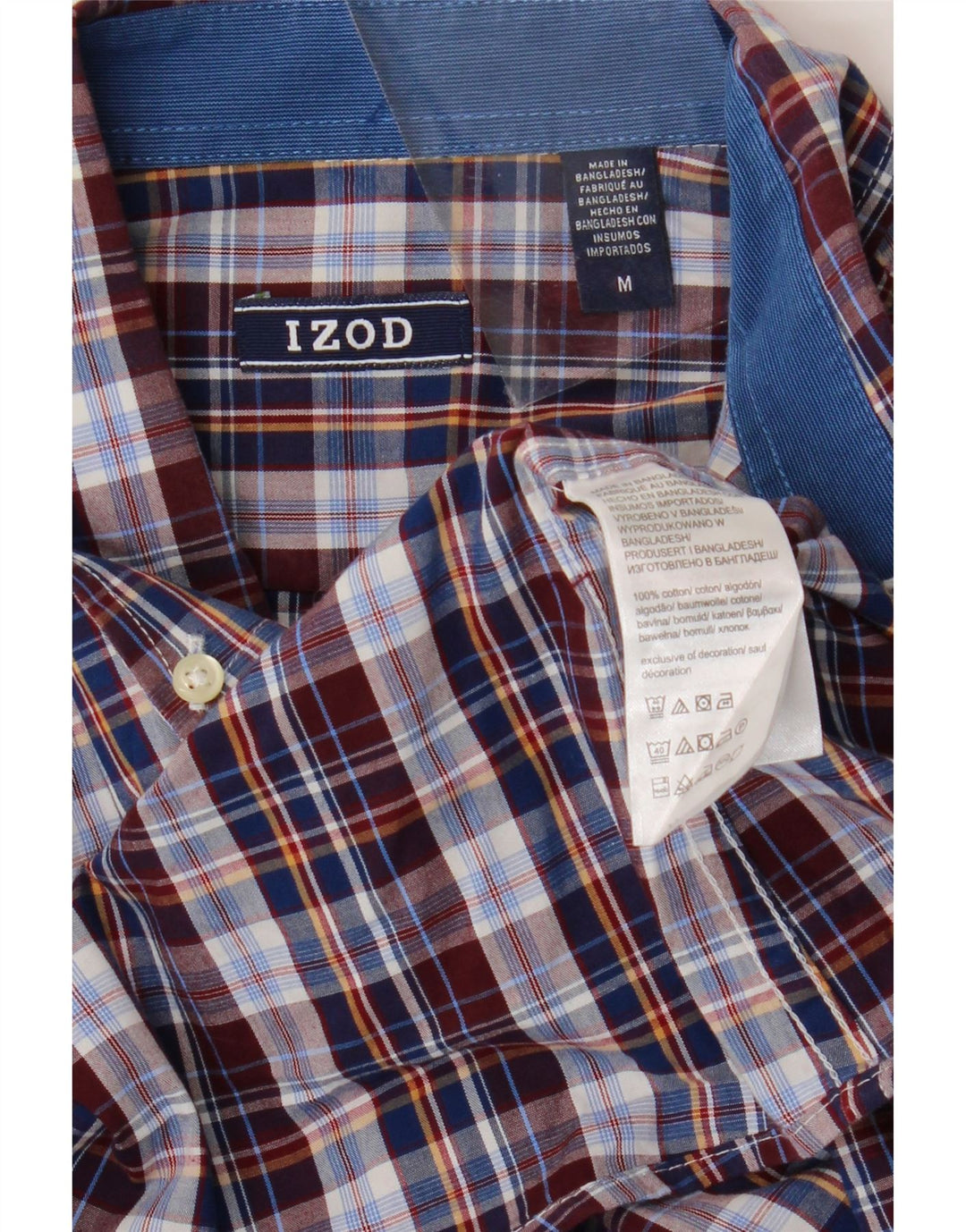 Camicia da uomo Izod in cotone a quadri multicolore medio