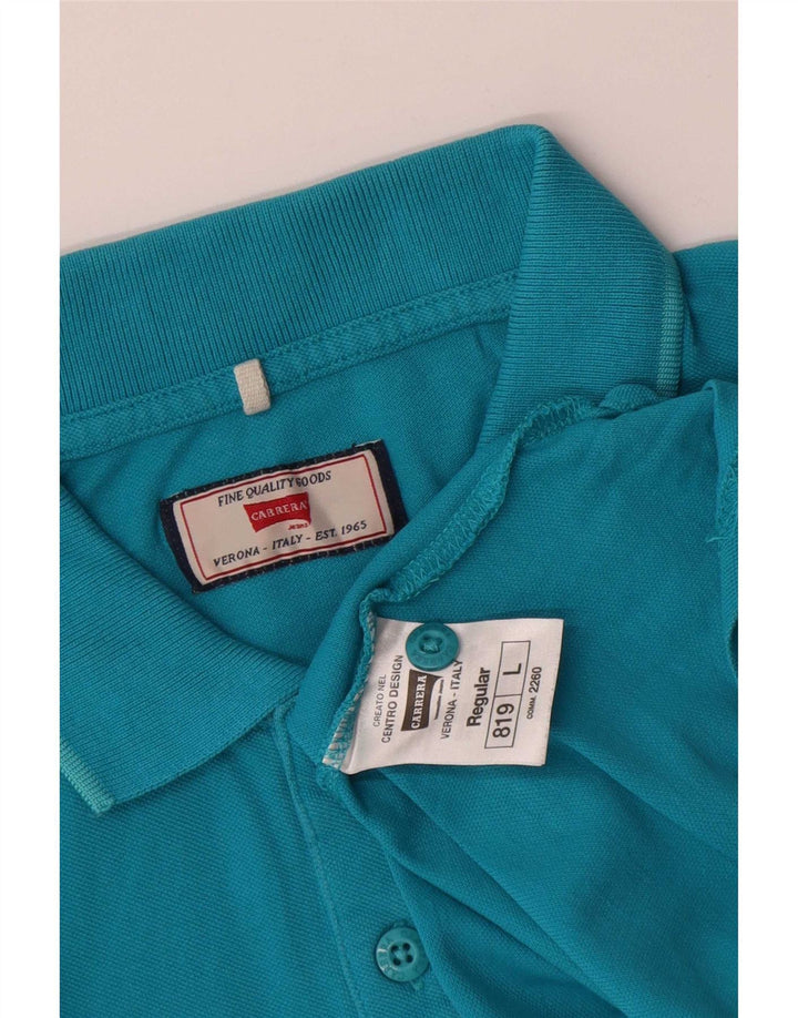 Carrera Polo da uomo vestibilità regolare large blu cotone