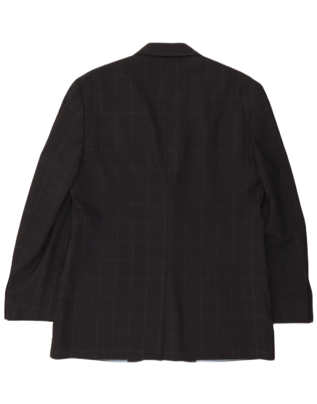 Giacca blazer a 3 bottoni Marks & Spencer da uomo UK 42 grande quadretto blu navy