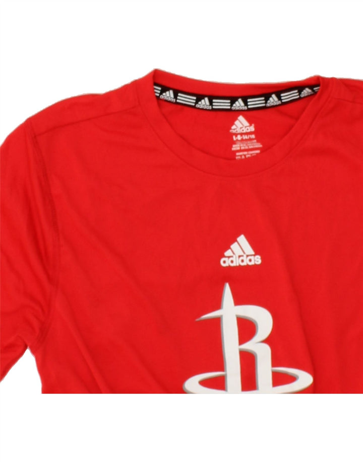 ADIDAS Boys Climalite Graphic T-Shirt Top 12-13 Years Large Red Polyester Vintage Adidas and Second-Hand Adidas from Messina Hembry 