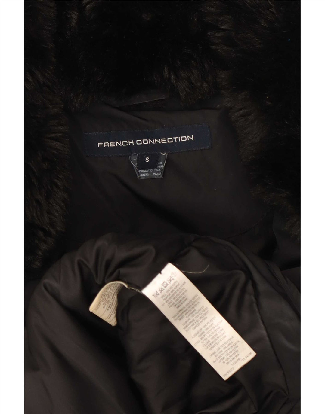 Giacca imbottita con cappuccio da donna French Connection UK 10 piccola poliestere nero