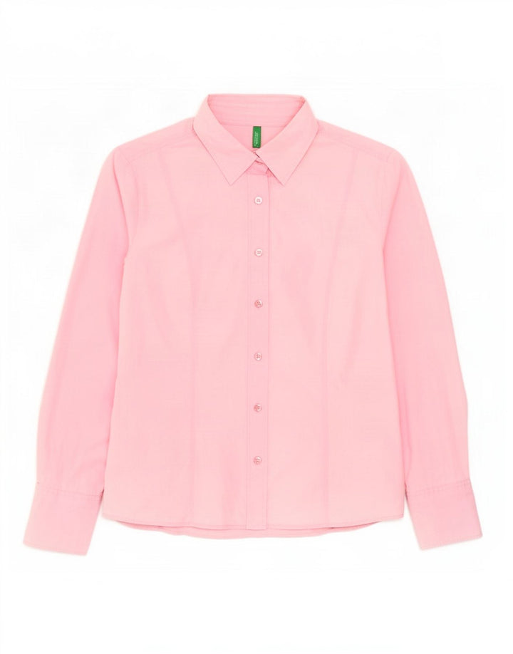 Camicia da donna Benetton UK 14 cotone rosa medio
