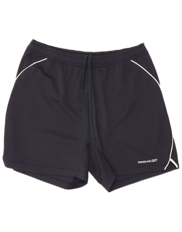Pantaloncini sportivi da uomo Reebok medio blu navy in poliestere