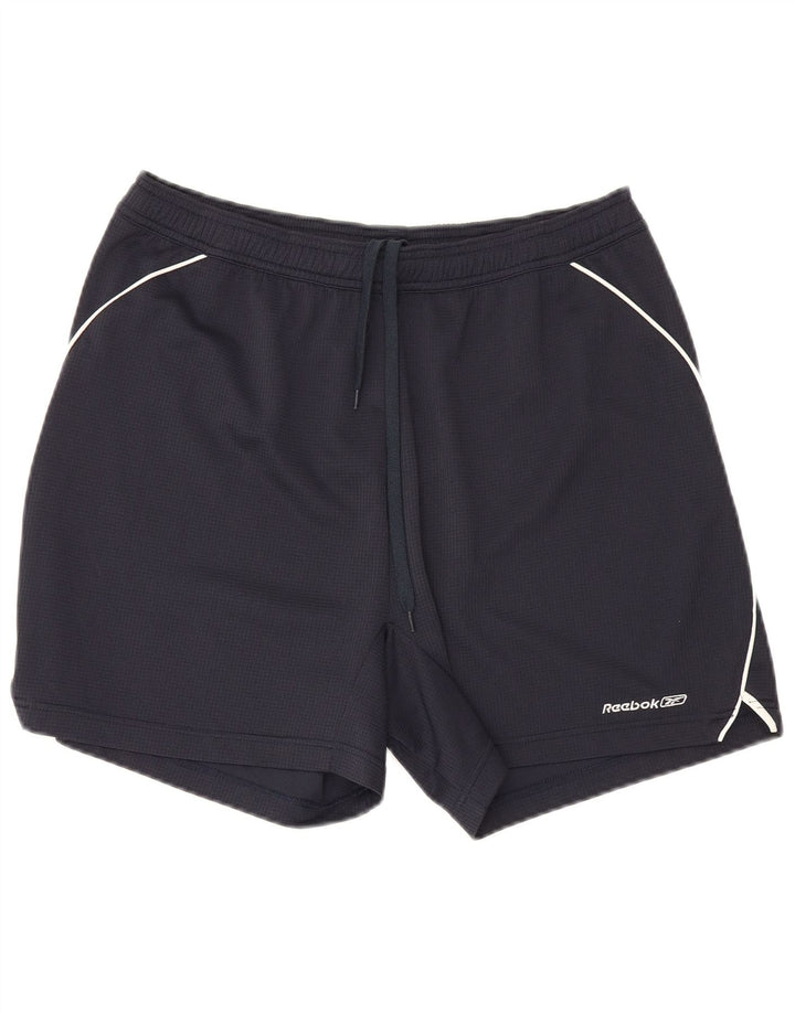 Pantaloncini sportivi da uomo Reebok medio blu navy in poliestere