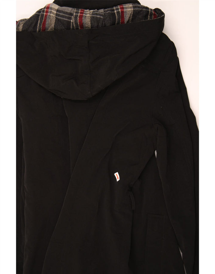 NAUTICA Womens Hooded Windbreaker Coat UK 16 Medium Black Polyester Vintage Nautica and Second-Hand Nautica from Messina Hembry 