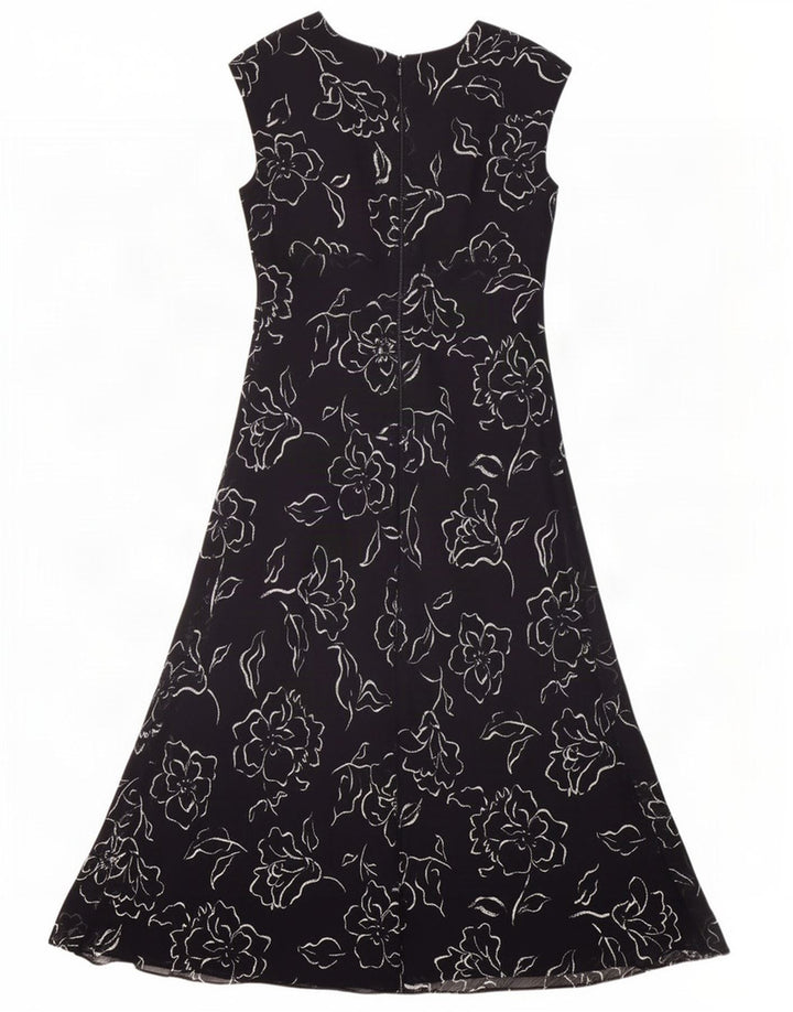 Abito lungo senza maniche da donna Chaps US 4 piccolo poliestere floreale nero