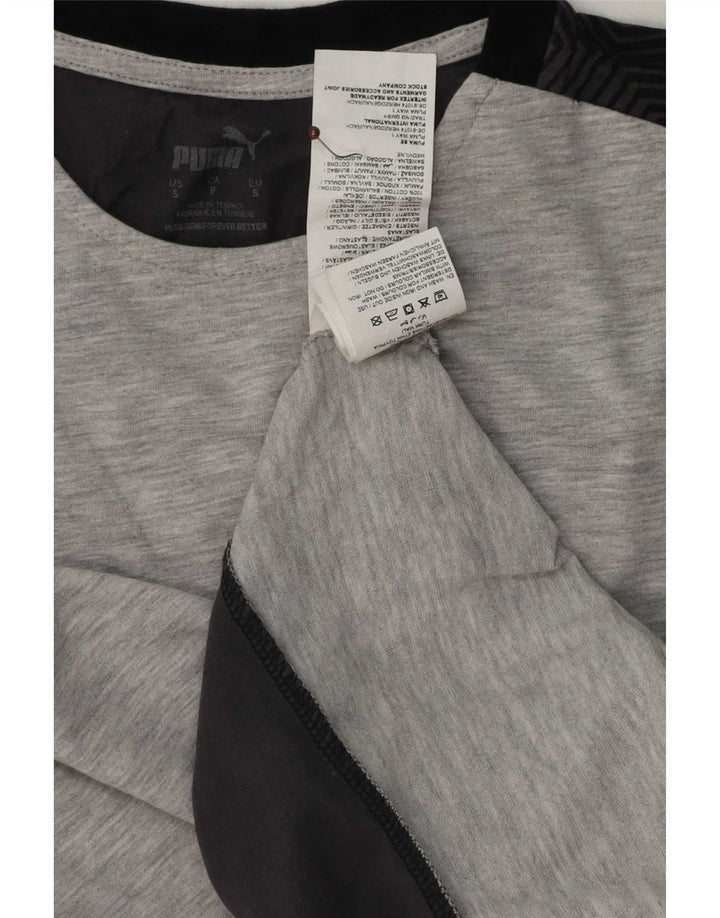 T-shirt da uomo Puma Top Small in cotone geometrico grigio