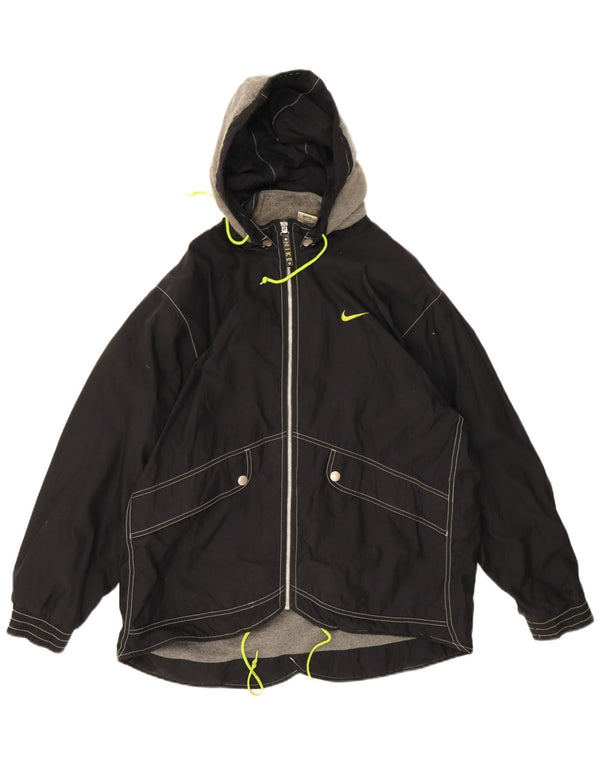 Giacca a vento oversize con cappuccio Nike da donna US 12/14 Large Black Nylon