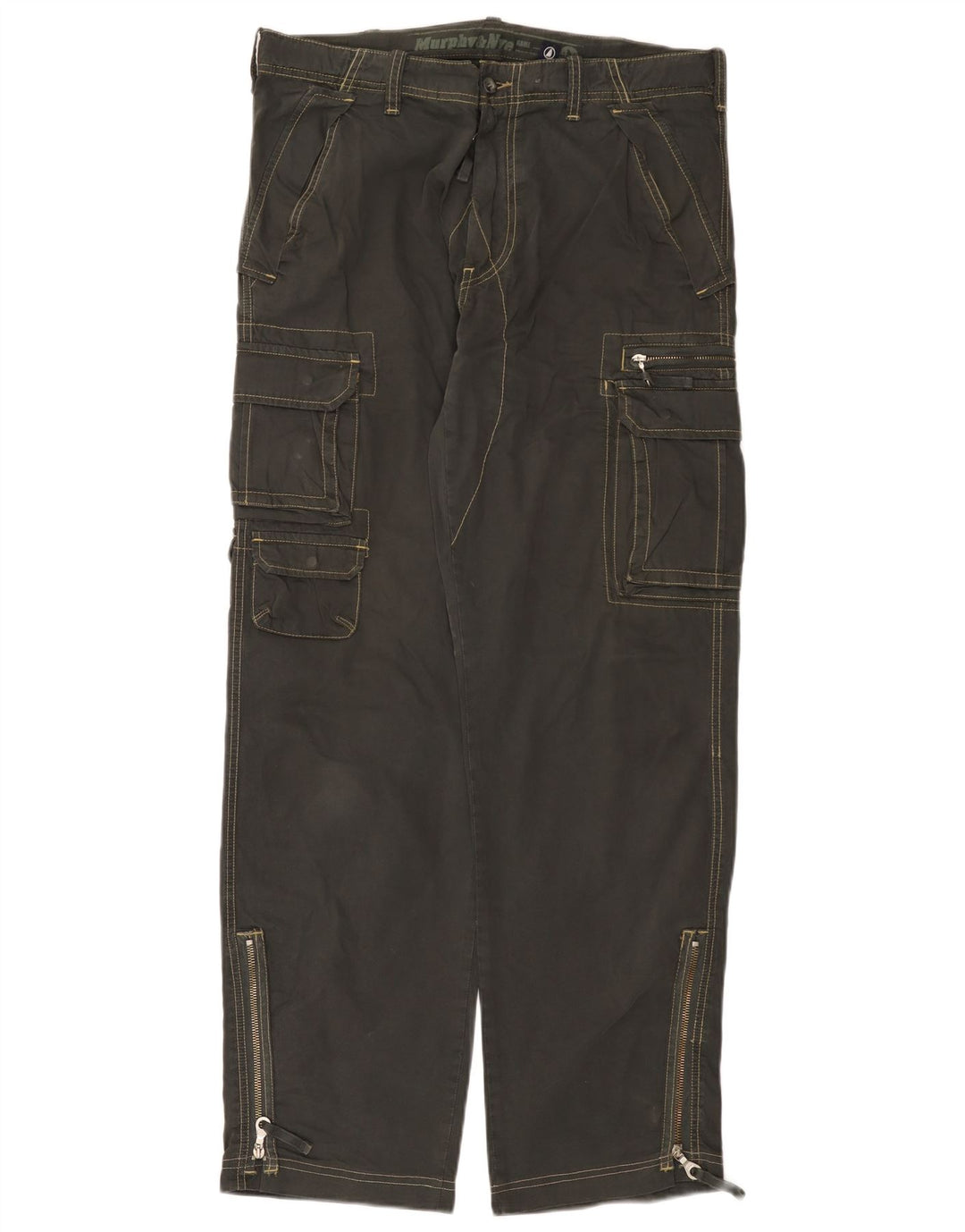 Pantaloni cargo larghi da uomo Murphy & Nye W34 L33 in cotone grigio