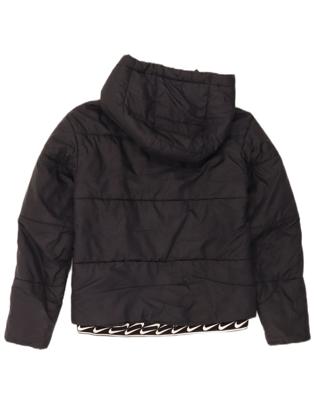 Giacca imbottita con cappuccio grafico Nike da donna UK 6 XS poliestere nero