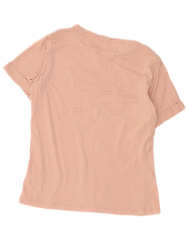 Guess T-shirt grafica da donna Top UK 10 Small Rosa Cotone