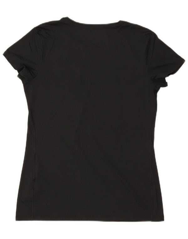 NIKE T-shirt grafica Dri Fit da donna Top UK 14 Large Nero Poliestere