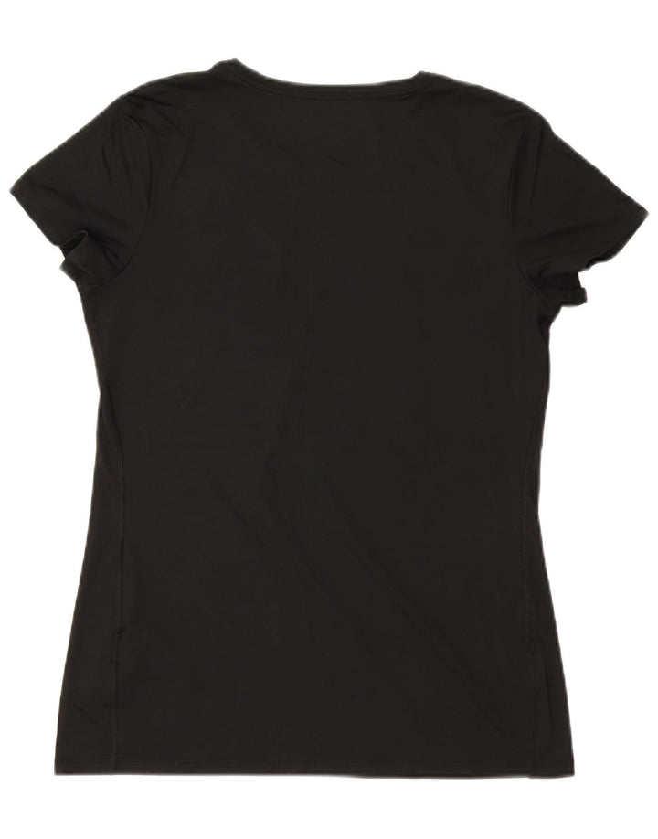 NIKE T-shirt grafica Dri Fit da donna Top UK 14 Large Nero Poliestere